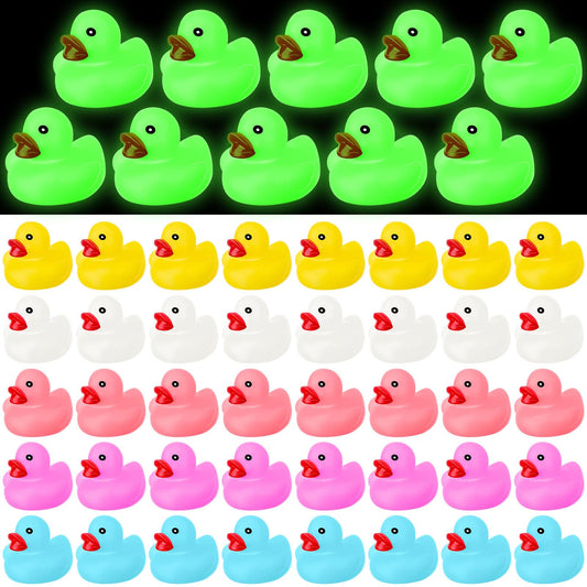 Chitidr glow-in-the-dark rubber ducks in a 24-pack for bath time fun