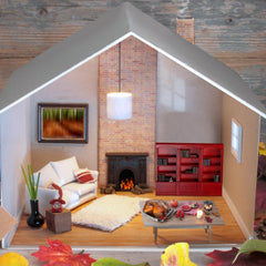 Chivertion red dollhouse décor idea for elegant display