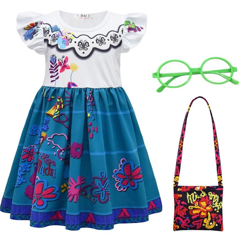 Choadam Mirabel dress pink front view with puff sleeves for everyday play
