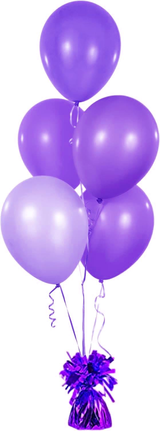 Chochkees purple metallic balloon weight shown from the side for a clear design view.