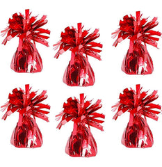 Chochkees Red 6-Pack Balloon Weights secure balloons for a colorful party display.