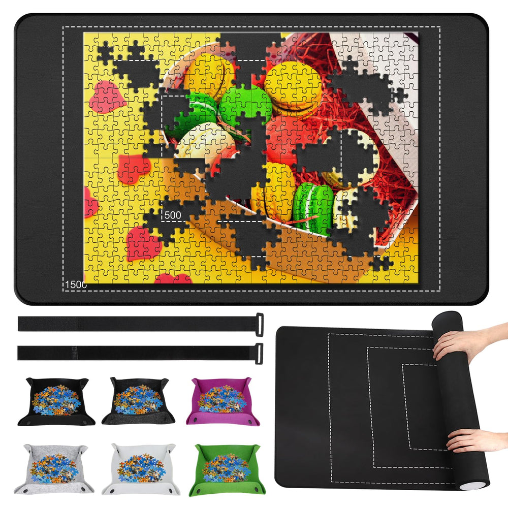 CHODEYE Premium rubber jigsaw mat roll-up for portable puzzle storage