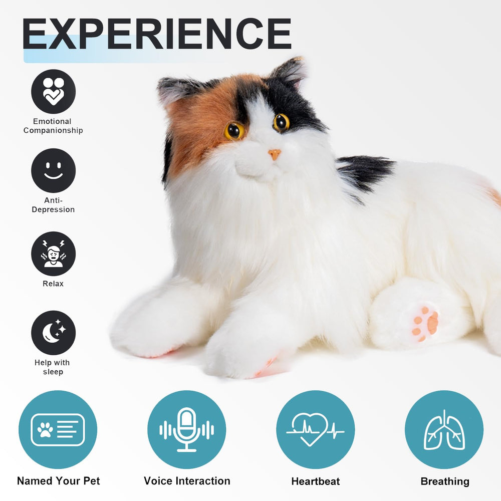 Chongker robot cat sleeping pose provides gentle, calming presence