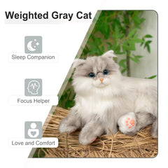 Chongker weighted cat plush with dynamic eyes for expressive play and comfort
