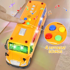 Choopheme bus toy side doors open for imaginative bus trips.