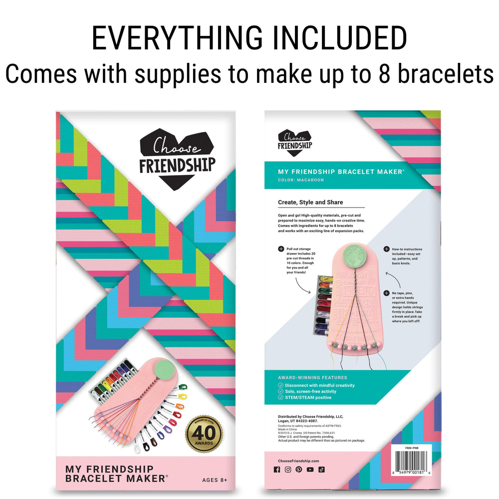 Choose Friendship Macaroon built-in clip keeps strands secure during projects.