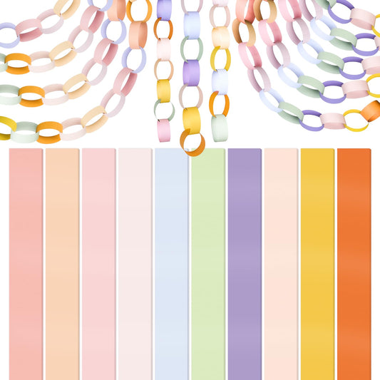 CHRORINE 600pcs colorful paper chains decorative strip for vibrant party decor