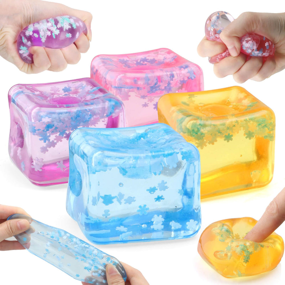 Chridark ice cube blue fidget toy for calming, focus, and quick stress relief.
