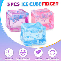 Chridark ice cube fidget pink in pocket for calm during study