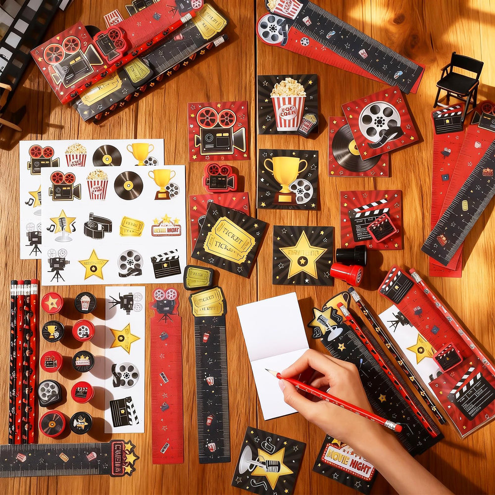 Chrisfall stickers with vibrant movie-night patterns for notebooks and gifts.