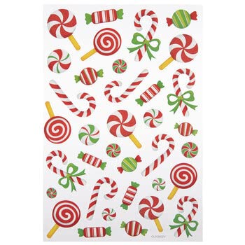Christmas Crafts Glitter stickers decorate gifts and scrapbooks with iridescent candy designs