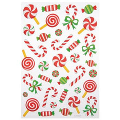 Christmas Crafts Glitter stickers decorate gifts and scrapbooks with iridescent candy designs