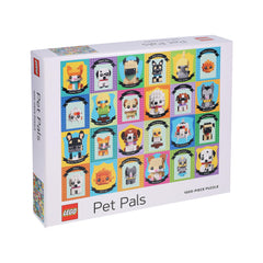 Chronicle Books Lego Pet Pals puzzle shows a cat and dog scene for family fun