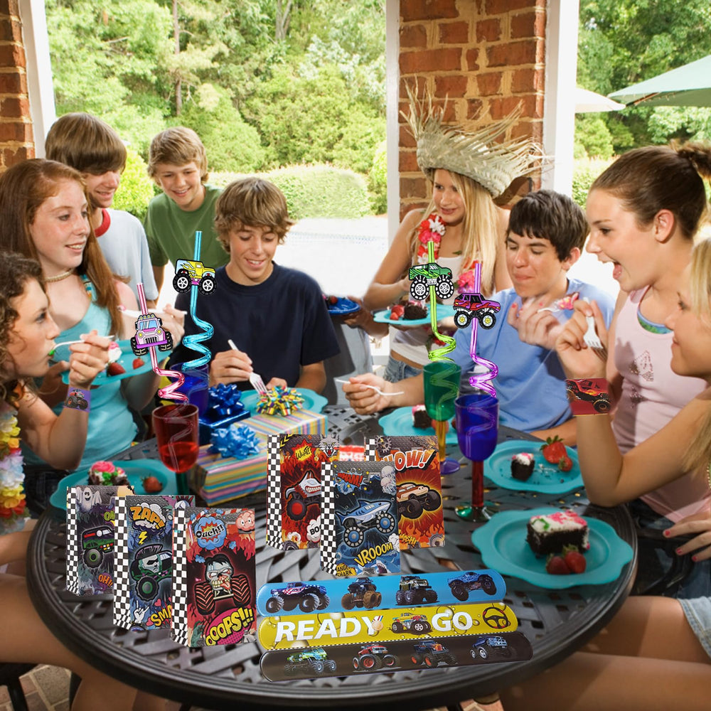 CHSLtmxq monster truck party decor enhances race-theme ambiance