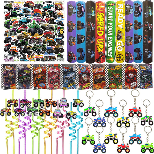 CHSLtmxq monster truck slap bracelet set adds bright, durable party favors