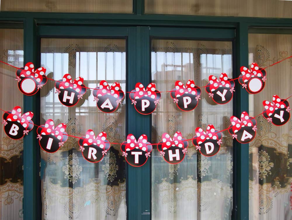 CHuangQi Minnie banner hangs on walls or doorways to create instant ambiance