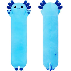 Chubbyjoy axolotl pillow blue face close-up for cozy cuddling.