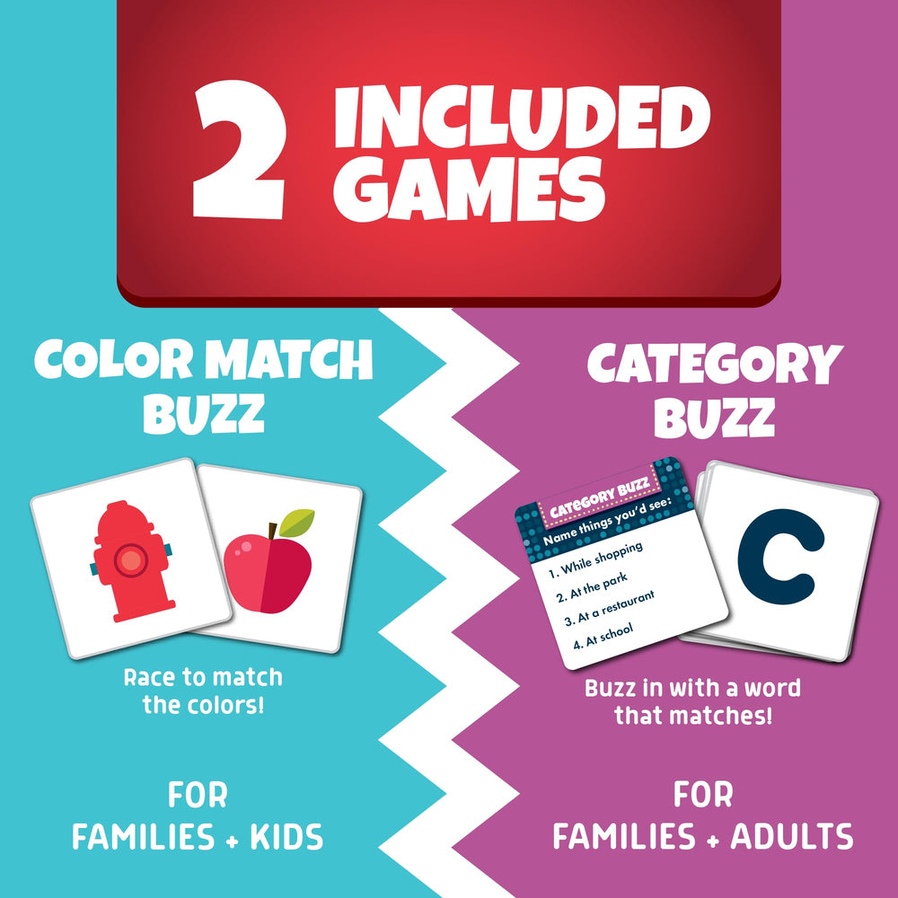 Chuckle & Roar Category Buzz highlights a fast word showdown for groups.