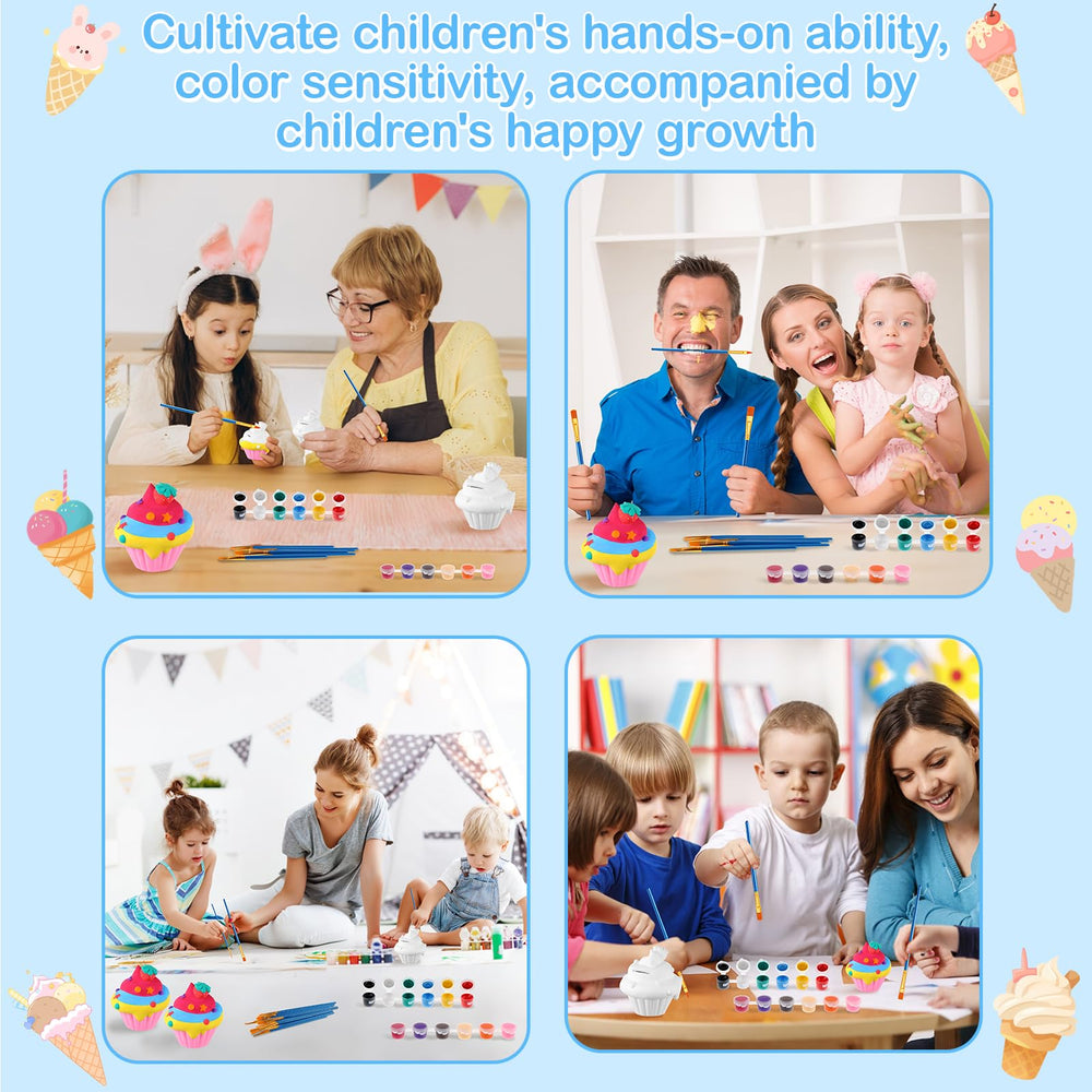 Chunful family art time with kids using the painting kit