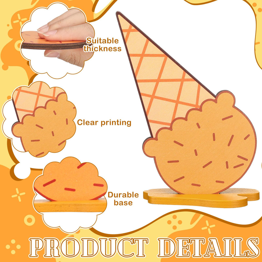 Chunful wooden ice cream sign blue stands out at celebrations as a stylish centerpiece.