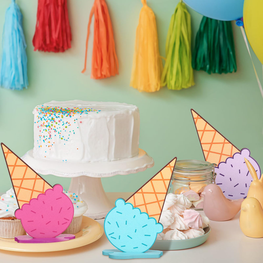 Chunful wooden ice cream sign orange adds cheerful vibes to weddings and graduations.