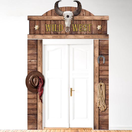 CHUNNIN West cowboy door top banner decor for dramatic party entrances.