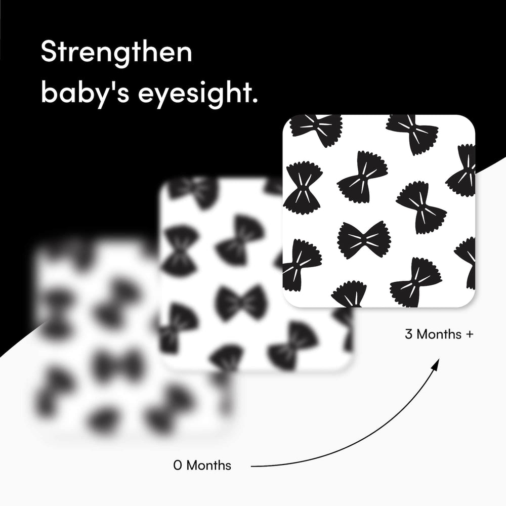 Chunky Deli black-and-white sensory cards promote attention during early play.