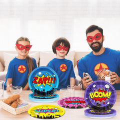 CHUNNIN hero party plates create a vibrant tabletop for celebrations.