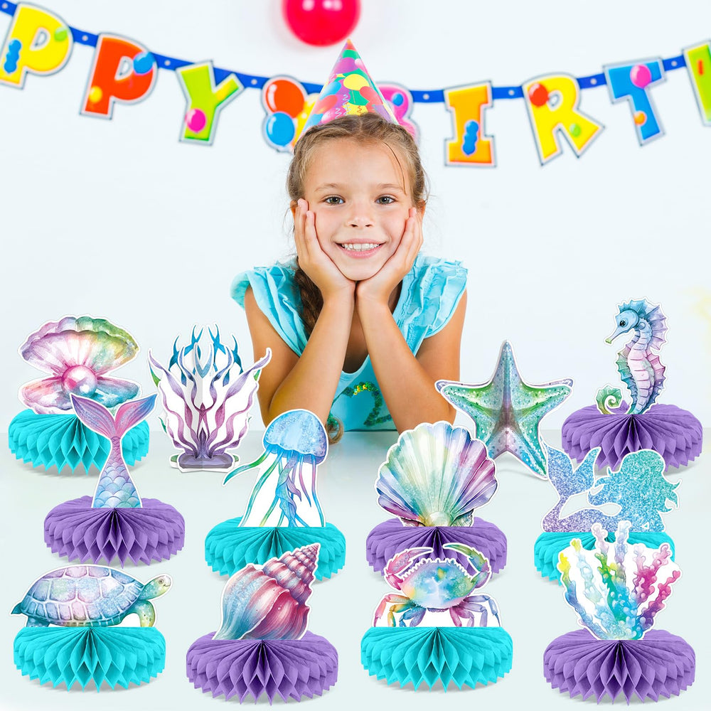 CHUNNIN mermaid-undersea-decor on tabletops enhances party ambiance and photo moments.