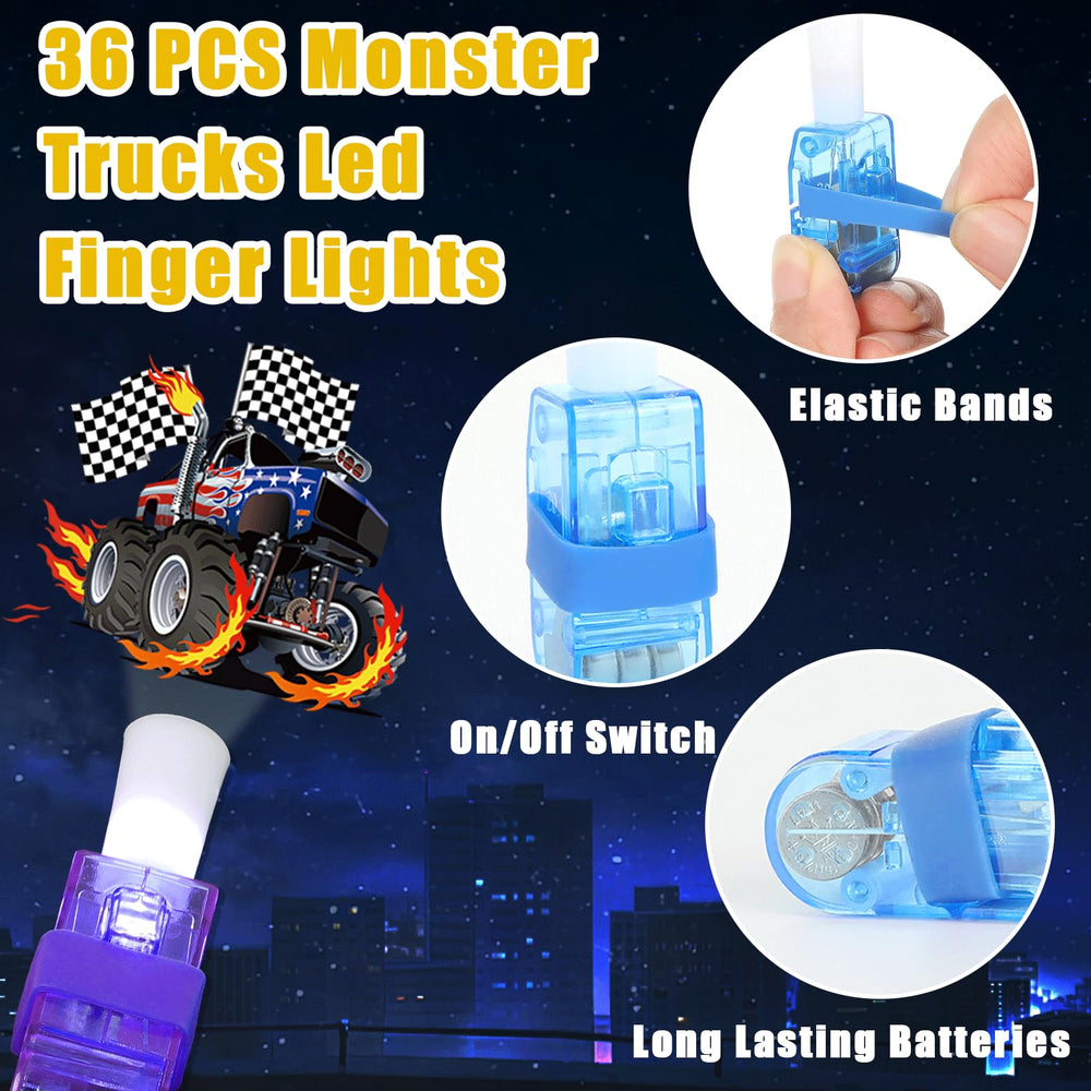 CHUNNIN monster truck finger light design 3 shows a trophy motif for winner celebrations
