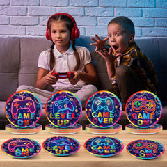 CHUNNIN neon video game plate in green neon theme for eye-catching tables.
