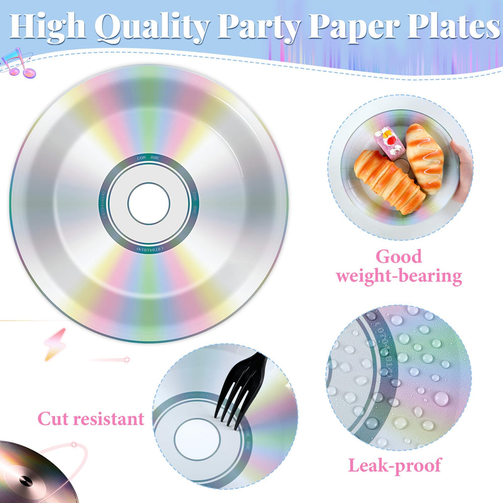 CHUNNIN retro-disc plates, eye-catching centerpiece for music-themed events.