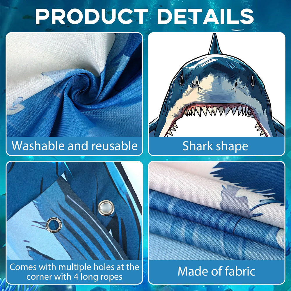 CHUNNIN shark banner close-up teeth emphasizes a fierce, playful vibe.