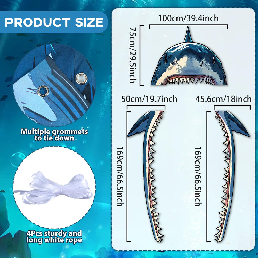 CHUNNIN shark door banner side entrance decor enhances porch appeal.