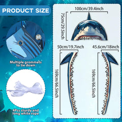 CHUNNIN shark door banner side entrance decor enhances porch appeal.