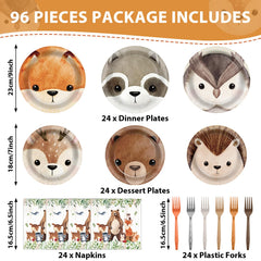 CHUNNIN woodland dessert plates in seven inches with additional designs for kids' treats.