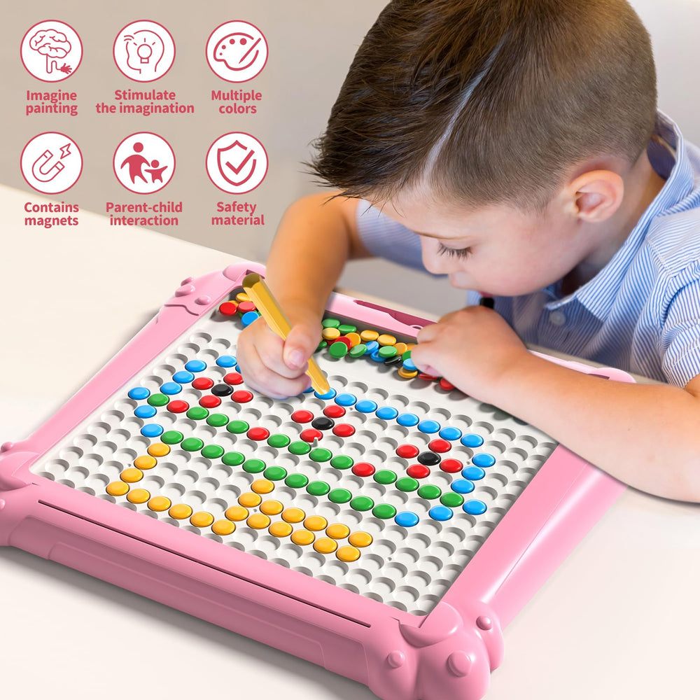 Ci Vetch magnetic drawing board dot art highlights beads and imaginative designs.