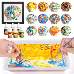 Ci Vetch Water Marbling Kit display with six colors for kids' creative play.