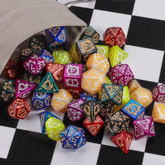 CiaraQ polyhedral D12 die with bold digits and dragon-pattern artistry.
