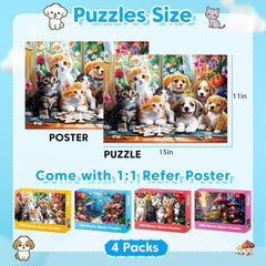 Ciavotie cats-flowers-fruits puzzle shows cute felines and blossoms for curiosity