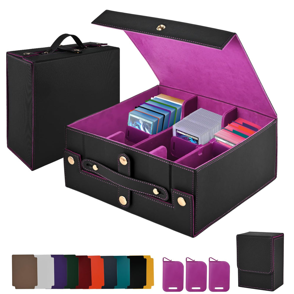 Cieex trading card storage box 2100+ capacity interior for organized sleeveless cards.