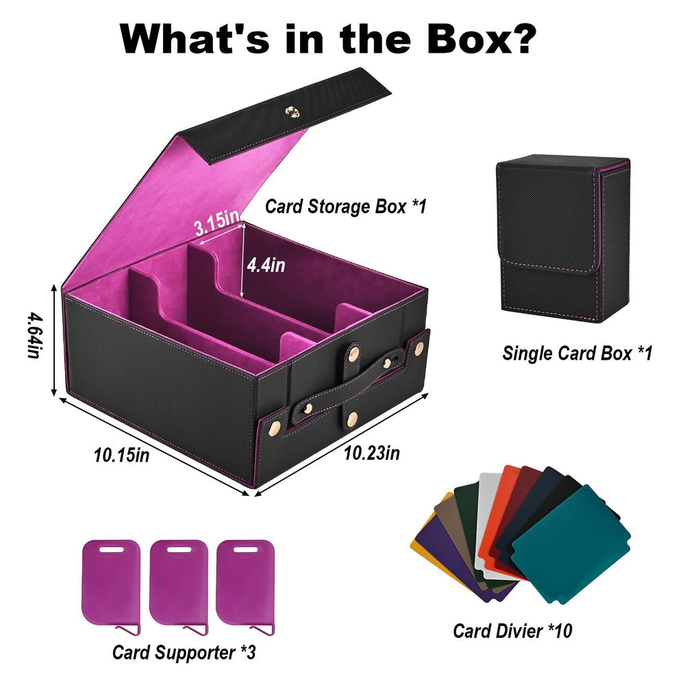 Cieex trading card storage box shows a 3-row layout for quick access.