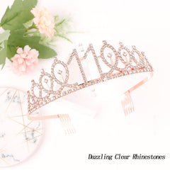 CIEHER rhinestone tiara close-up highlights sparkle and regal feel.