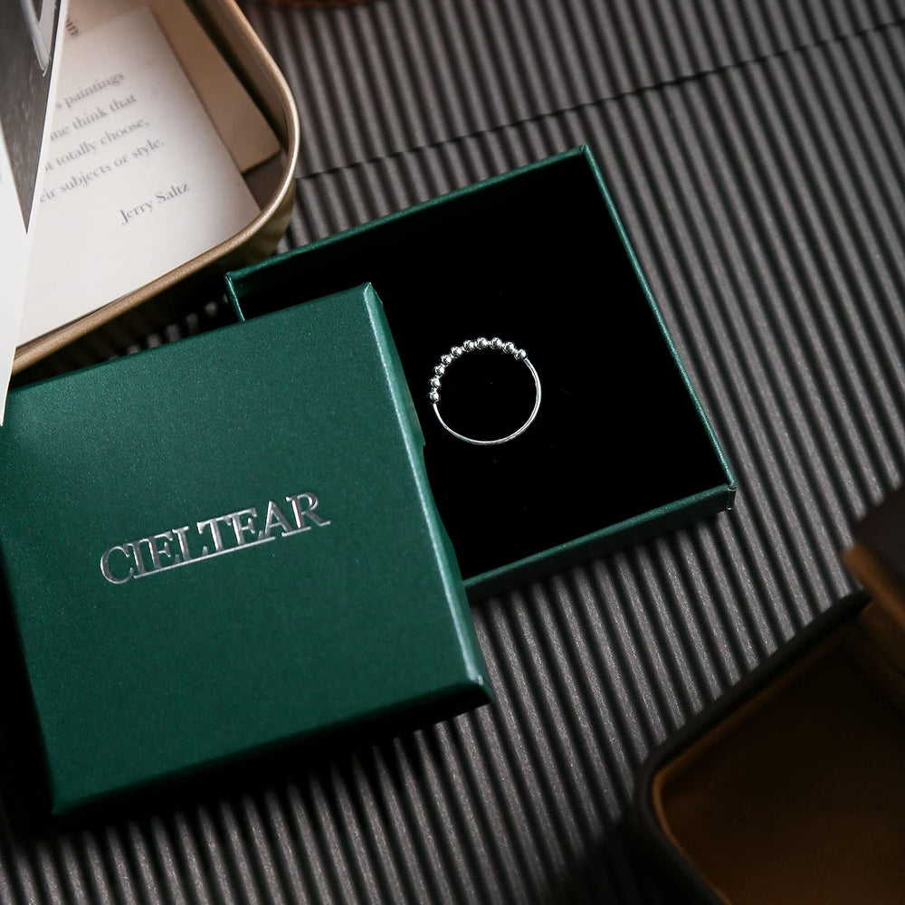 CIELTEAR fidget ring detail captures the rotating element and skin-friendly materials