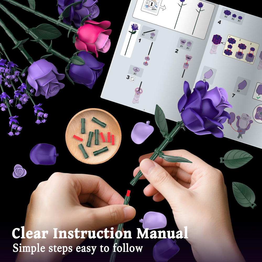 Ciesa lego-compatible flowers fit with building blocks for adults