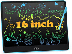 cimetech 16-inch LCD writing tablet front view in blue, large drawing area.