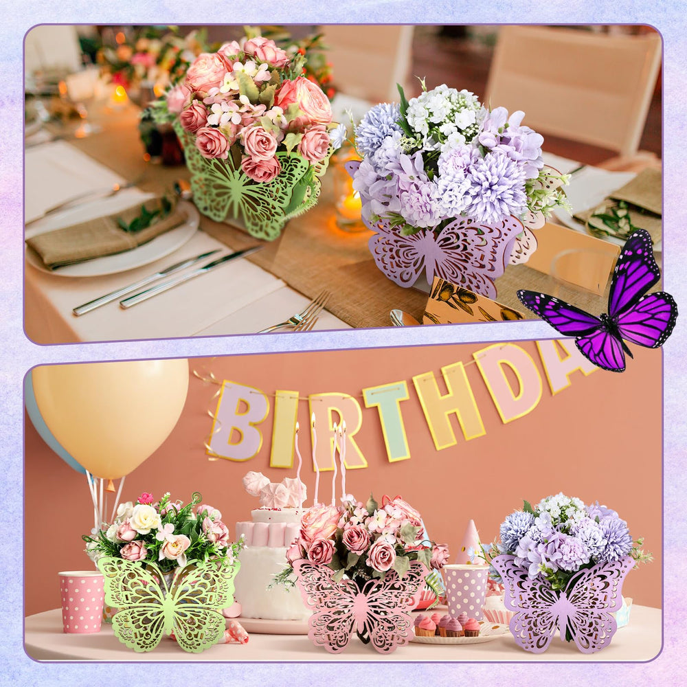 Cinnvoice wooden butterfly centerpiece table top display ready for quick setup
