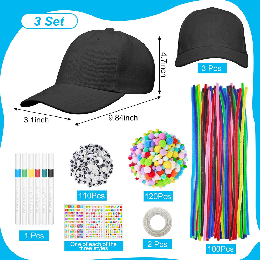 Cinrobiye 100 Days kit pom-pom balls enhance colorful hat designs