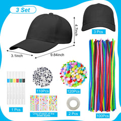 Cinrobiye 100 Days kit pom-pom balls enhance colorful hat designs