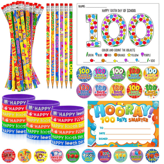 Cinrobiye 100 Days Awards Set package, a complete classroom rewards kit for celebrations.
